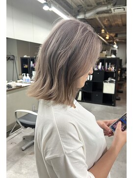 ルーツ ヘア デザイン(roots hair design) 西区新町美容室★roots★ミルクティーベージュ外ハネボブ
