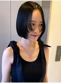 ミニボブ　艶感　センターパート　レイヤー【天神/今泉】
