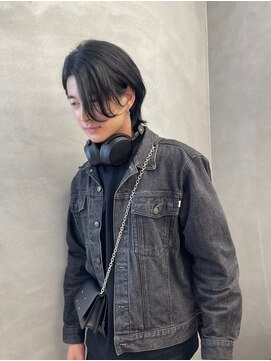 ファイブバイジエクト 堀江(FIVE by The Ect) メンズウルフ　ウルフカット　前髪長めウルフ　ウルフ前髪