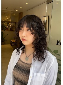 シアン 矢場町店(CYAN.) ウルフパーマ×ウェーブヘア×黒髪パーマ