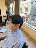 爽やかツーブロック刈り上げ束感アップバング