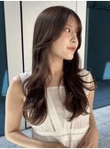 韓国風/ロングレイヤー/レイヤーカット/ブラウンベージュ/艶髪