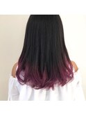 ケアブリーチダブルカラーグラデーション裾カラーピンク