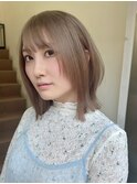 切りっぱなしボブ長めボブナチュラルボブ結べるボブ前下がりボブ