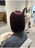 ブリーチなしWカラーでワインレッド［伊左治祐未］