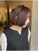 三宮 元町 白髪ぼかし カット ピンクカラー 白髪染め 縮毛矯正