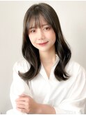 くびれヘアアプリコットオレンジ夏ヘアハイライトカラー