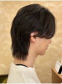 ウルフヘア メンズヘア ストレートヘア 銀座