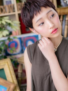 カバーヘア ブリス 大宮西口(COVER HAIR bliss) 表情クールに…大人かわいい黒髪ベリーショートA2大宮20代30代