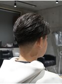 MEN'S/テーパーフェード×毛流れサイドパート/ショート/短髪
