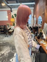 チャプター 問屋町(chapter)&nbsp;顔まわりレイヤーカットペールオレンジ髪質改善ケアブリーチ