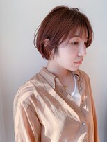 ムク(Muku) 透明感ピンクベージュのショートボブ（担当地主）