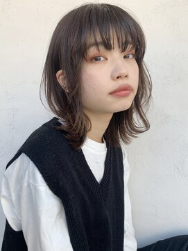 アイティー バイ アルバム 中野店(IT by ALBUM) アッシュミディアムスタイル_ローライトスリークボブ_57142