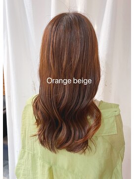 スイート ヘアデザイン(Suite HAIR DESIGN) オレンジベージュ ハイライト セミロング