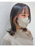 インナーカラー×ミディアムヘア♪（小田急相模原）メテオカラー