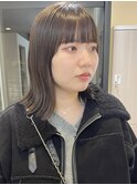 ミディアムボブ 前髪ぱっつん ストレート 草加 ボブ