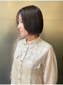 【恒吉佐央理】切りっぱなしボブに暗髪でも透けるオリーブカラー