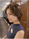 広尾　ショートヘア　パーマ　大人ヘア　30代　40代
