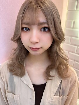 ミミヘアーガーデン(mimi hair garden) 韓国風ホワイトミルクティーカラー/ケアブリーチカラー 10代20代