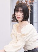 黒髪/アースカラー/小顔/前下がり/ぱっつんボブ/鎌倉