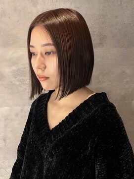 ヘアサロン コレハ(hair salon CoReha) 【前下がりボブ×ボルドーブラウン】新田