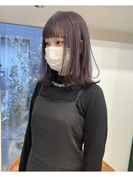 オグジュアリー 表参道(aux.) ミディアムレイヤー×ラベンダーグレージュ