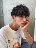 ツイストスパイラルパーマ波巻きパーマシャドウパーマ黒髪原宿