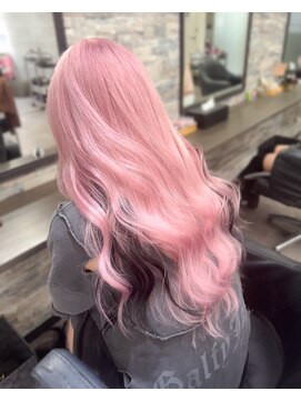 オズ 梅田店(OZ) ホワイトピンク×インナー黒/スーパー人毛エクステ60枚