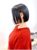 Say.ショートボブチェリーブラウン地毛風ストレートミニボブ青山