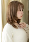 □外国人風カーキベージュレイヤーロング403戸頭10代20代30代