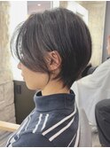 小顔黒髪レイヤーカット×アッシュカラー20代30代40代