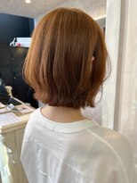 キャアリー(Caary)&nbsp;福山人気オレンジベージュ切りっぱなし外ハネミディ20代30代40代