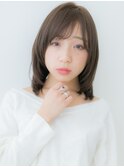 グレーベージュバタフライカットワンホンレイヤーX川口20代30代