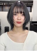 フェイスレイヤー×黒髪ウルフボブ　