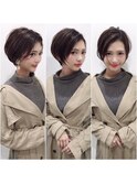 大人の前下がりショートボブ