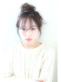 シースルーバング　お団子アレンジ