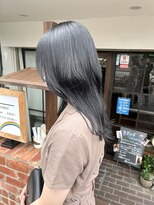 ビグディーサロン 武庫川(BIGOUDI salon) 韓国風ヨシンモリ暗髪ブルーブラック