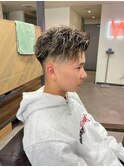 ツイストスパイラルパーマリバースアップバングハイライト