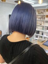 ミュラ(mulah)&nbsp;ハイトーン切りっぱなしボブ＊透明感カラーブルーラベンダー