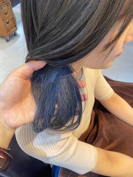 アビント バイ レシッド 武蔵小杉(abinto by rcid) アッシュカラーにインナーブルー