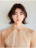 小顔ボブルフネビージュ30代40代ショート11