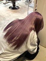 マニア(mania.)&nbsp;ピンクラベンダーくすみカラーブリーチダブルカラー暖色カラー