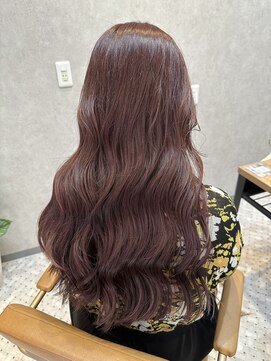 ホネン(honen) ブリーチなしピンクブラウン×ロングヘア　薬院/天神/博多