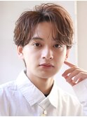 ハイトーンカラーフェザーパーマオリーブグレージュベージュ韓国