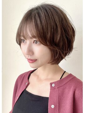 ハピネス クローバー 八木店(Happiness CLOVER) ナチュラルボブ前髪ありイメチェン20代30代40代50代ショートボブ