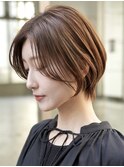 青山白髪ぼかしハンサムショートウルフベージュアッシュ40代50代