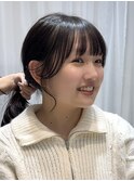 ◎小顔前髪顔まわりおくれ毛シースルーロングミディアム