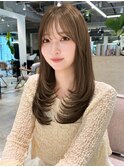 ロングレイヤー 顔まわりレイヤー レイヤーカット ワンカール