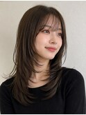 カーキグレージュくすみカラー秋ヘア艶髪透明感髪質改善美髪