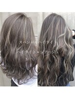 キラ 渋谷(KILLA)&nbsp;3Dカラーロングヘアイルミナカラー無造作カールグレージュ_北間